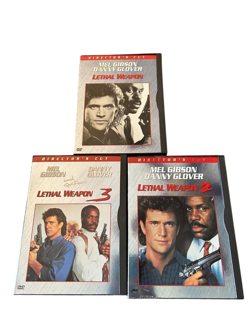 Lethal Weapon 1-3 Directors Cut DVD Set Starring Mel Gibson & Danny Glover
